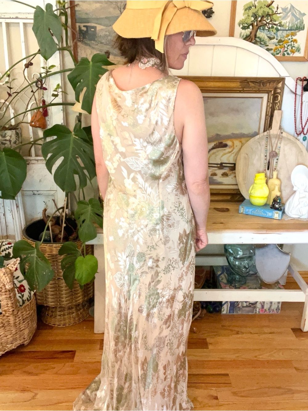 Vintage Alex Evenings Sequin Floral Lace Beaded Formal Gown Dress Size 18 Euro - Picture 5 of 13